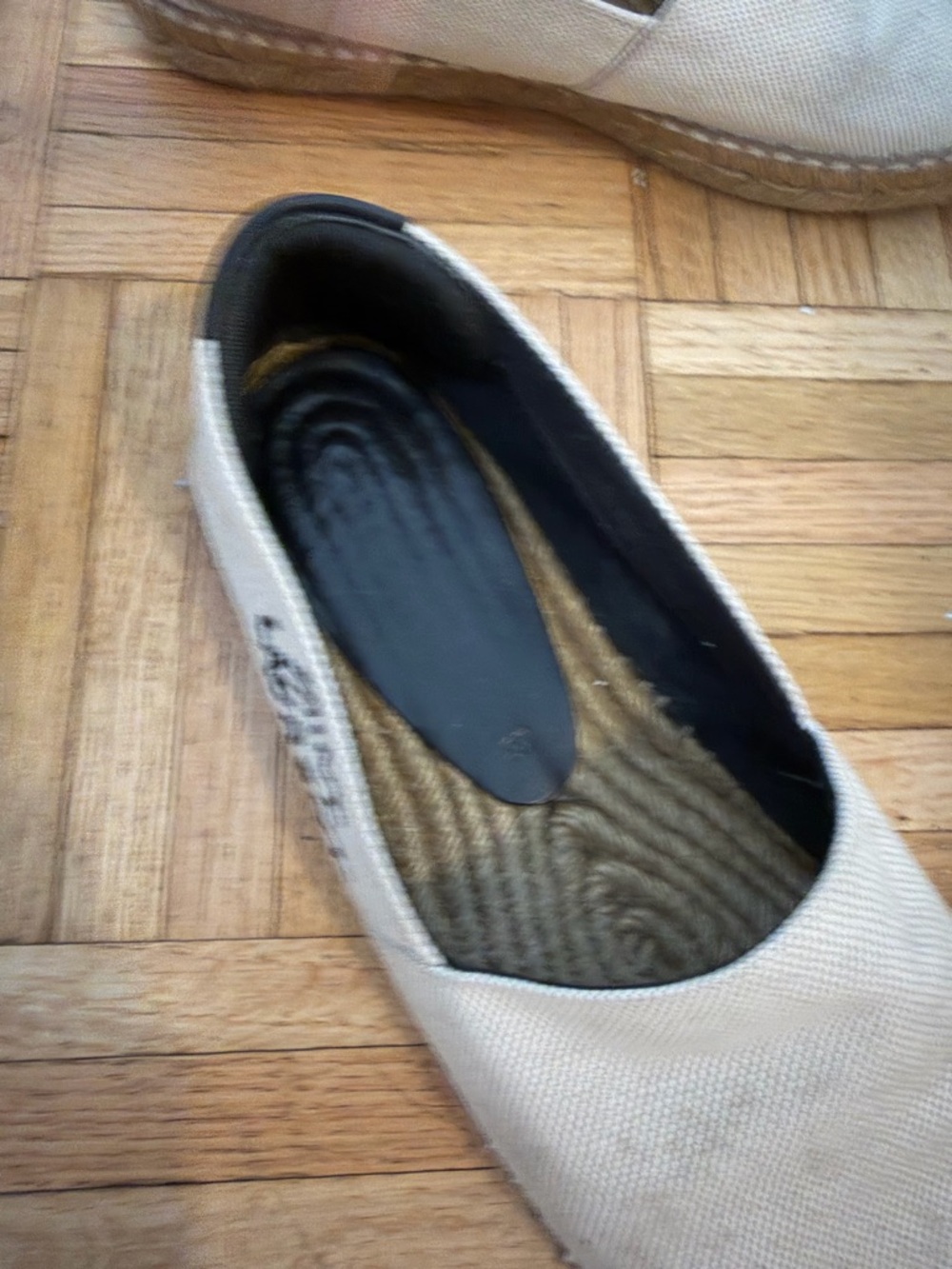 Saint Laurent Cream Canvas Espadrille Slip-Ons with Black Logo - Picture 4 of 5